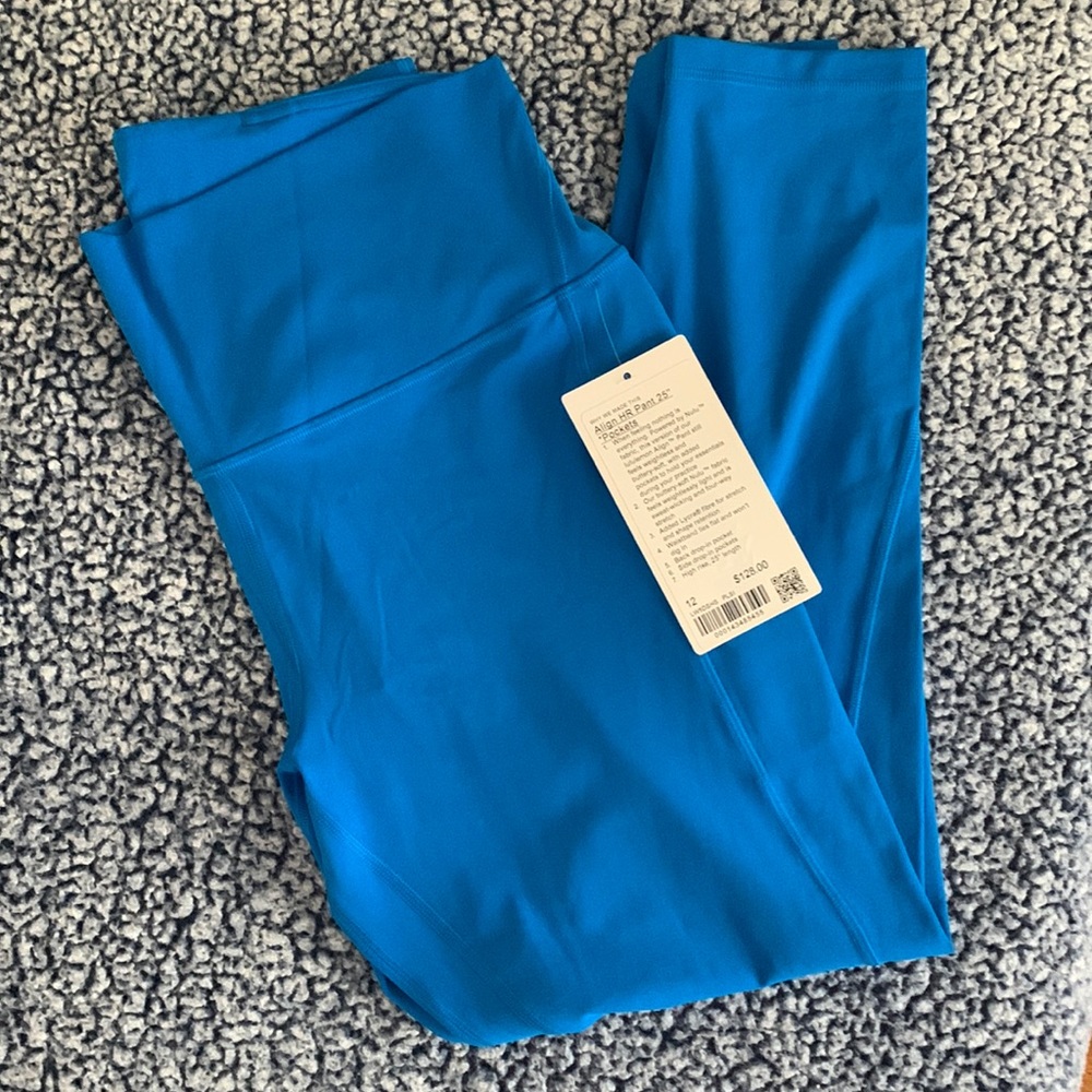 NWT Lululemon 25” Align High Rise Leggings Sz 12 Poolside Blue